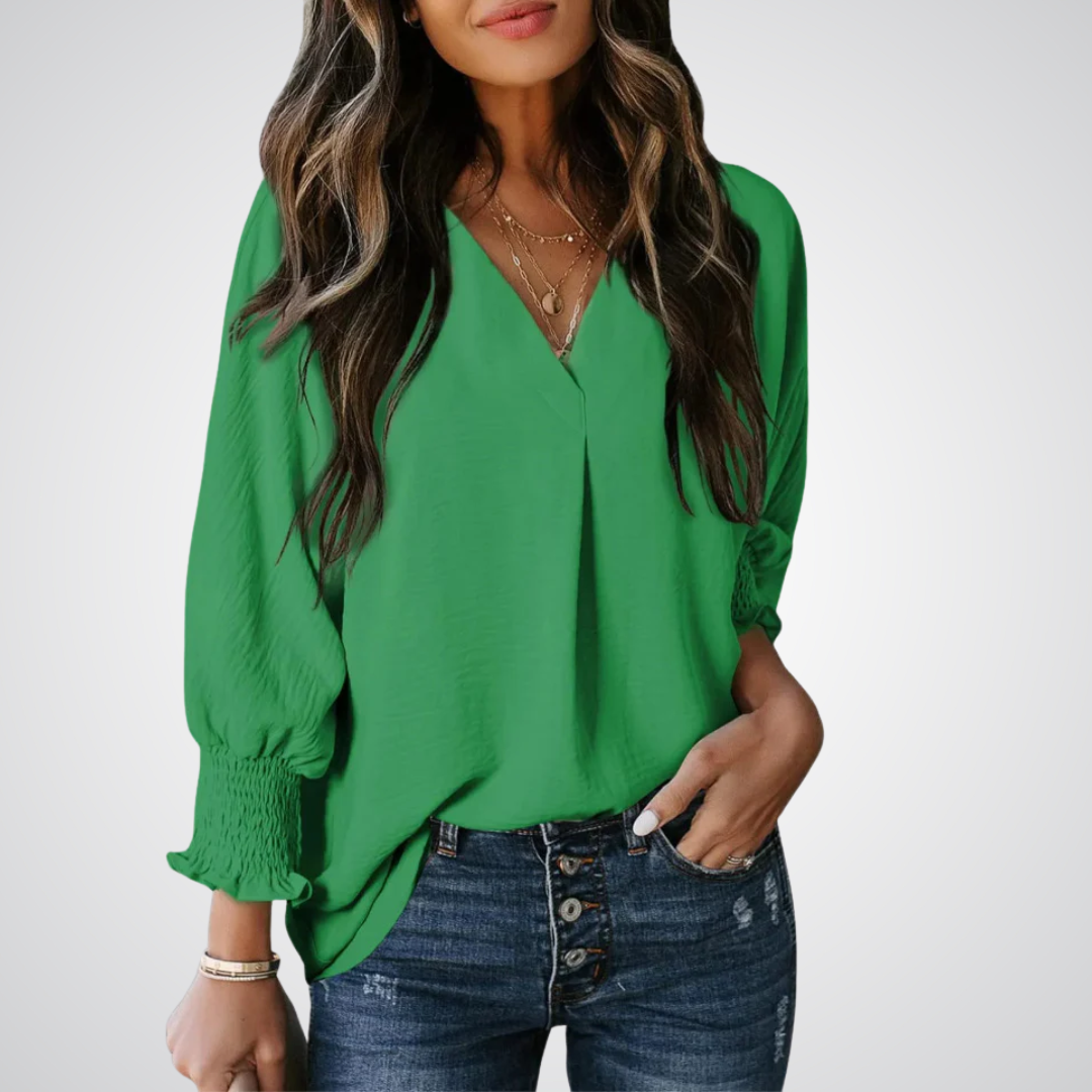 LEILA™ – Blouse Tunique Classique à Col V