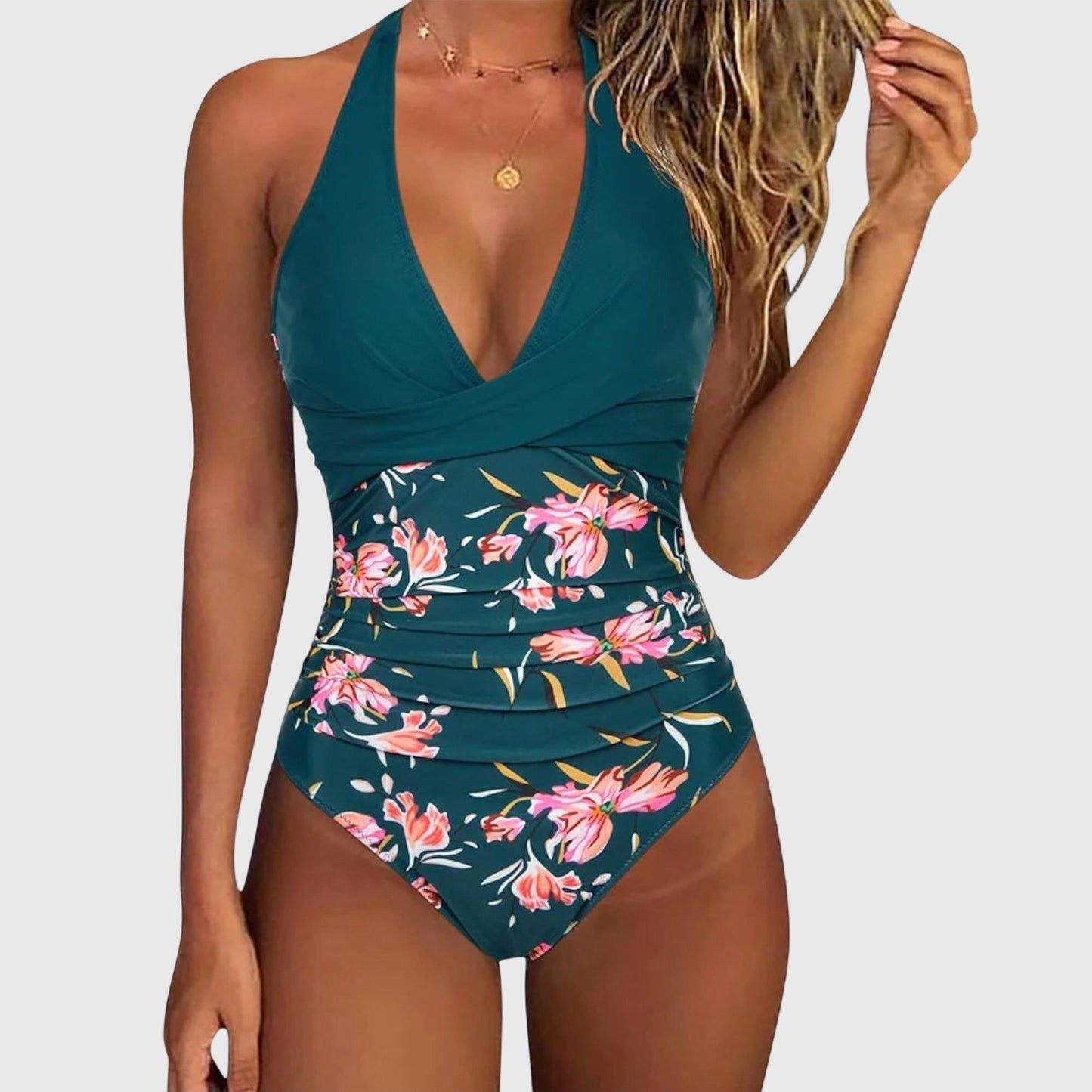 Florence | Maillot de bain une pièce à décolleté en V floral