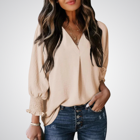 LEILA™ – Blouse Tunique Classique à Col V