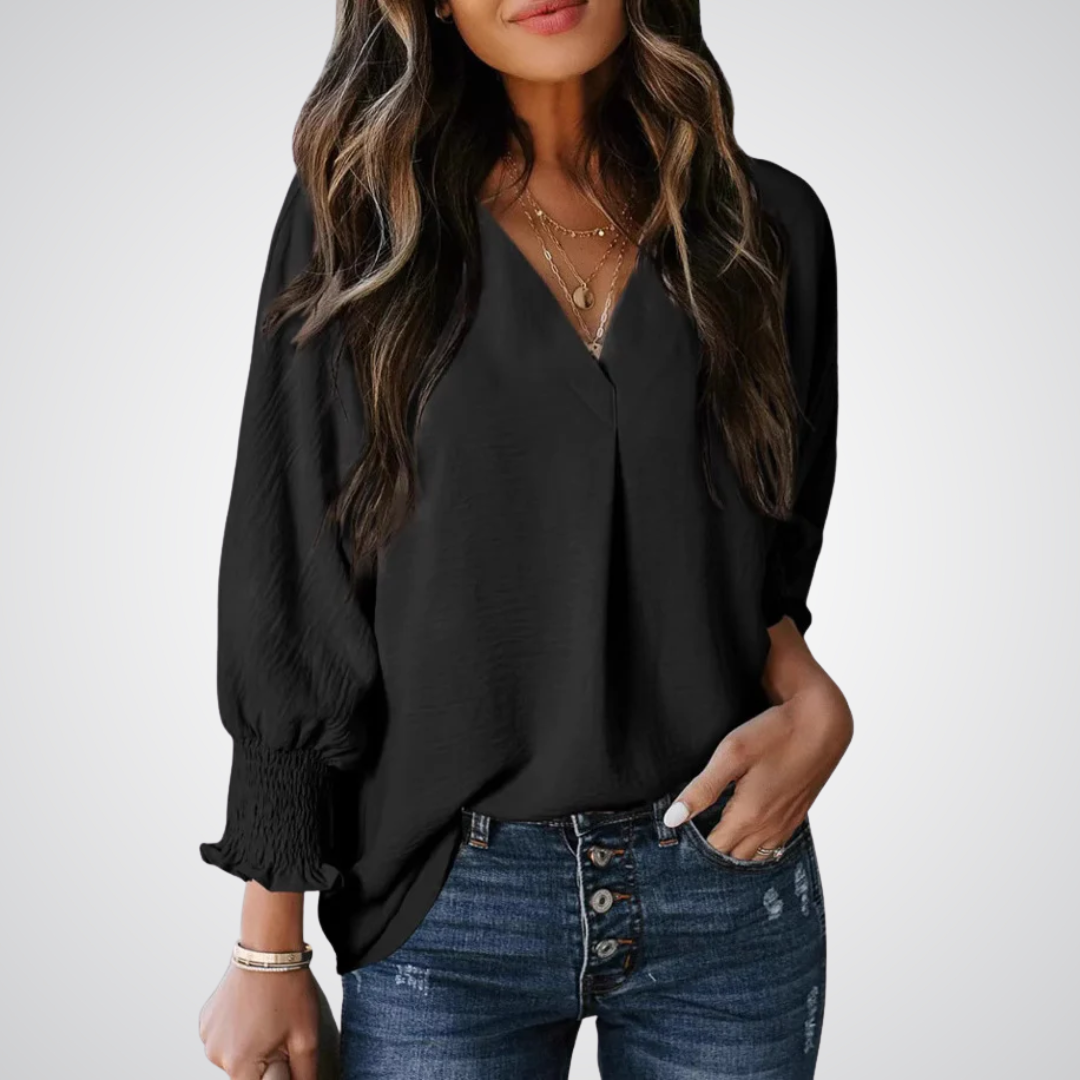 LEILA™ – Blouse Tunique Classique à Col V
