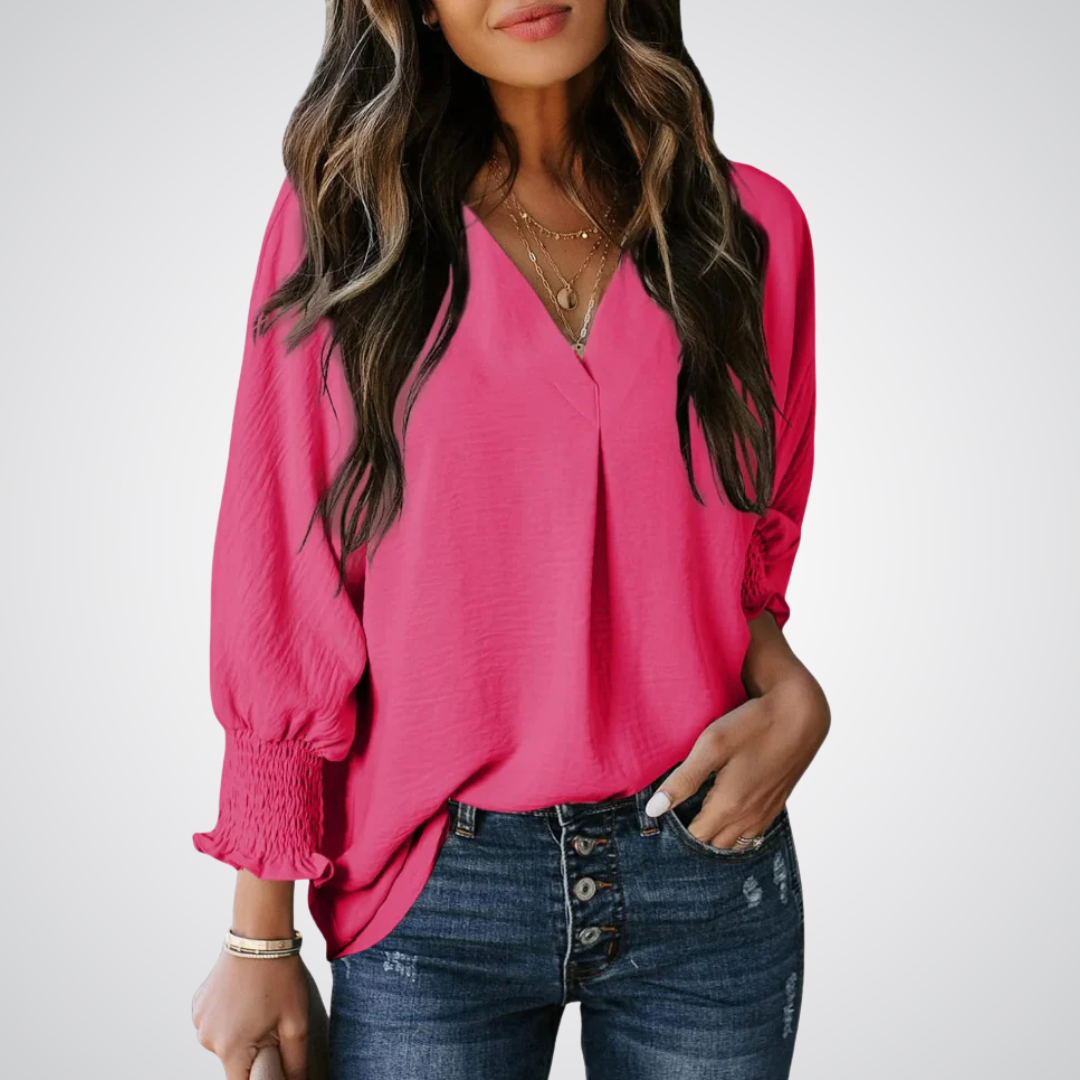 LEILA™ – Blouse Tunique Classique à Col V