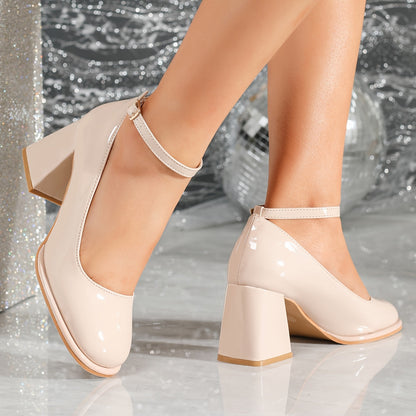 Celeste | Talons à bride en vernis