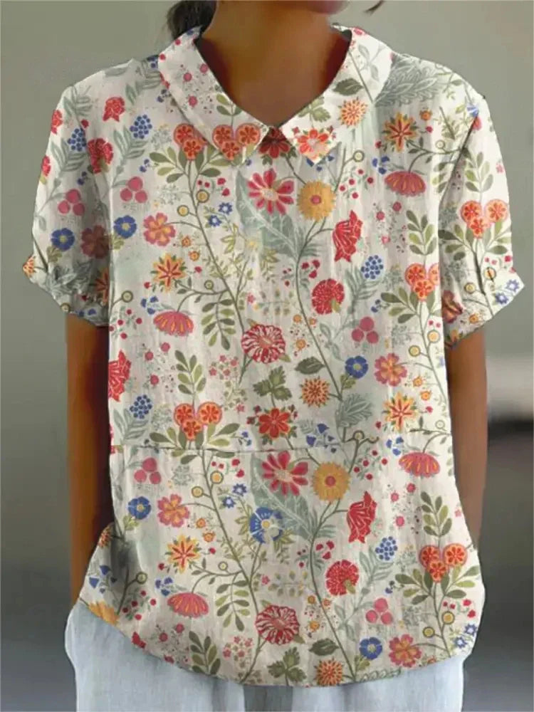 MARLENE™ – Chemise à Imprimé Vintage