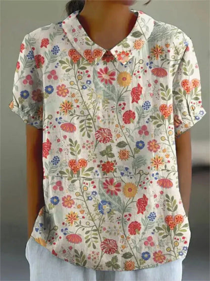 MARLENE™ – Chemise à Imprimé Vintage