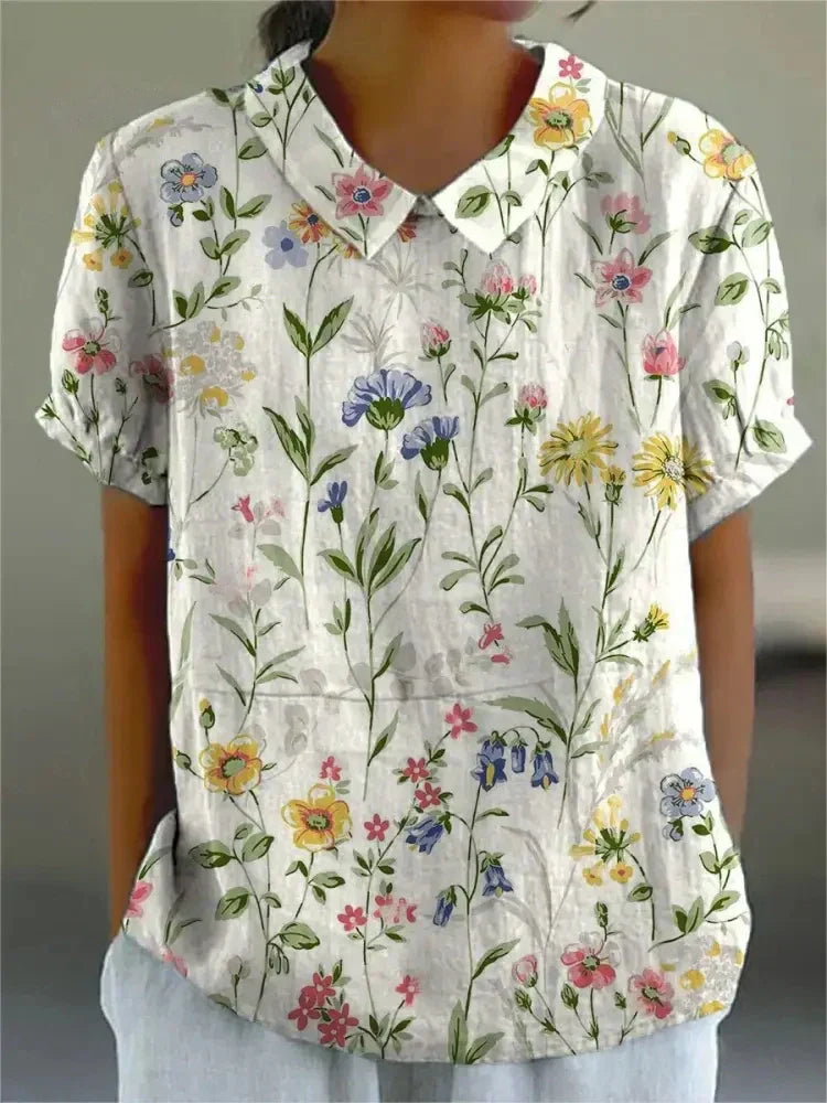 MARLENE™ – Chemise à Imprimé Vintage