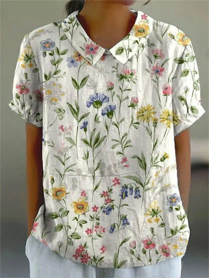 MARLENE™ – Chemise à Imprimé Vintage