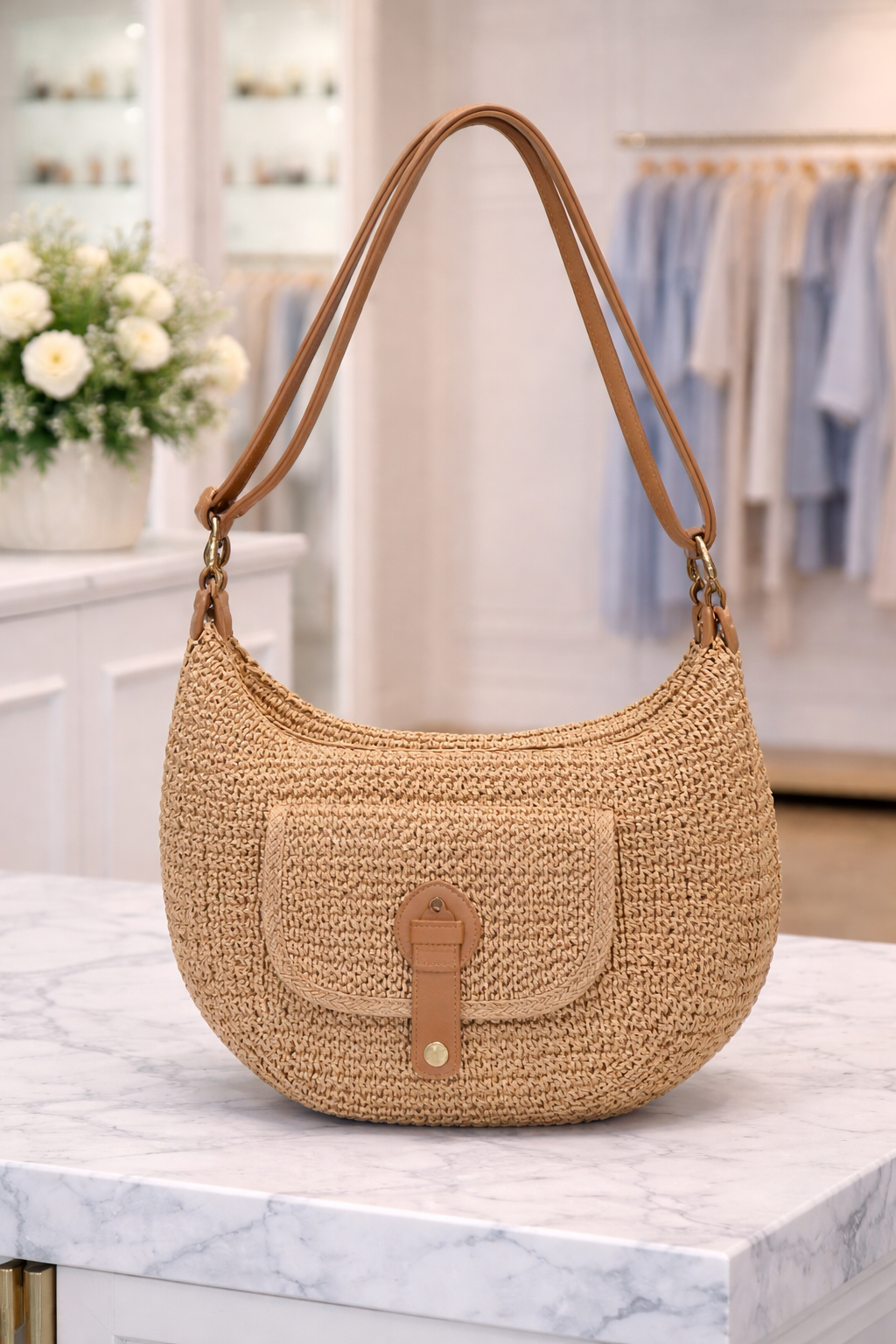Sienna™ | Sac bandoulière en paille tissée à la main