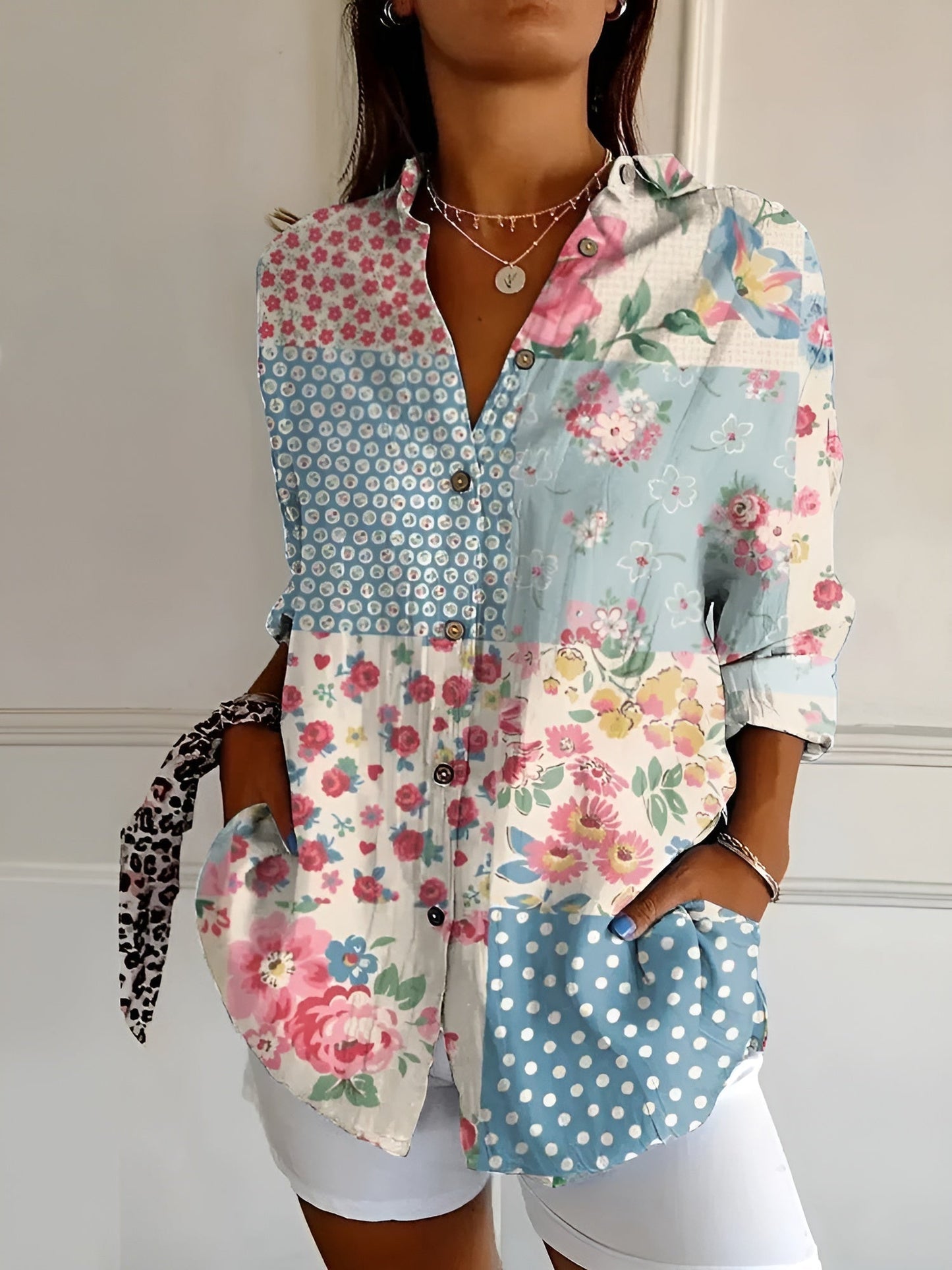 MELODIE™ – Chemise Boutonnée Florale Élégante