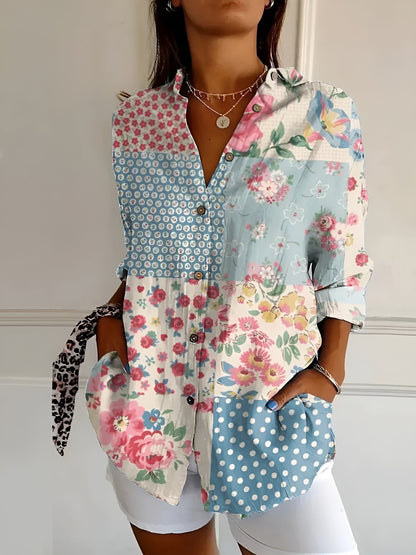 MELODIE™ – Chemise Boutonnée Florale Élégante