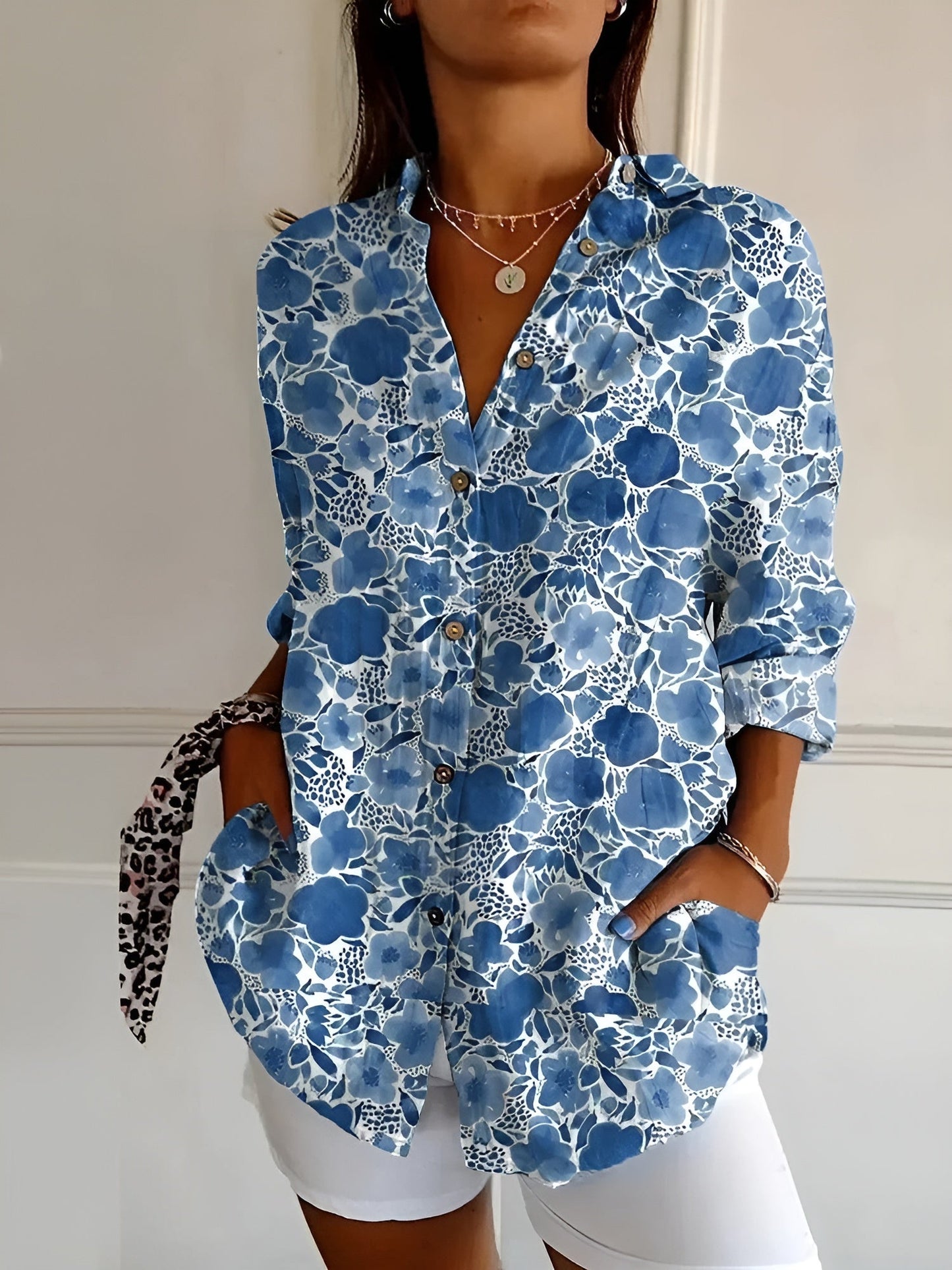 MELODIE™ – Chemise Boutonnée Florale Élégante