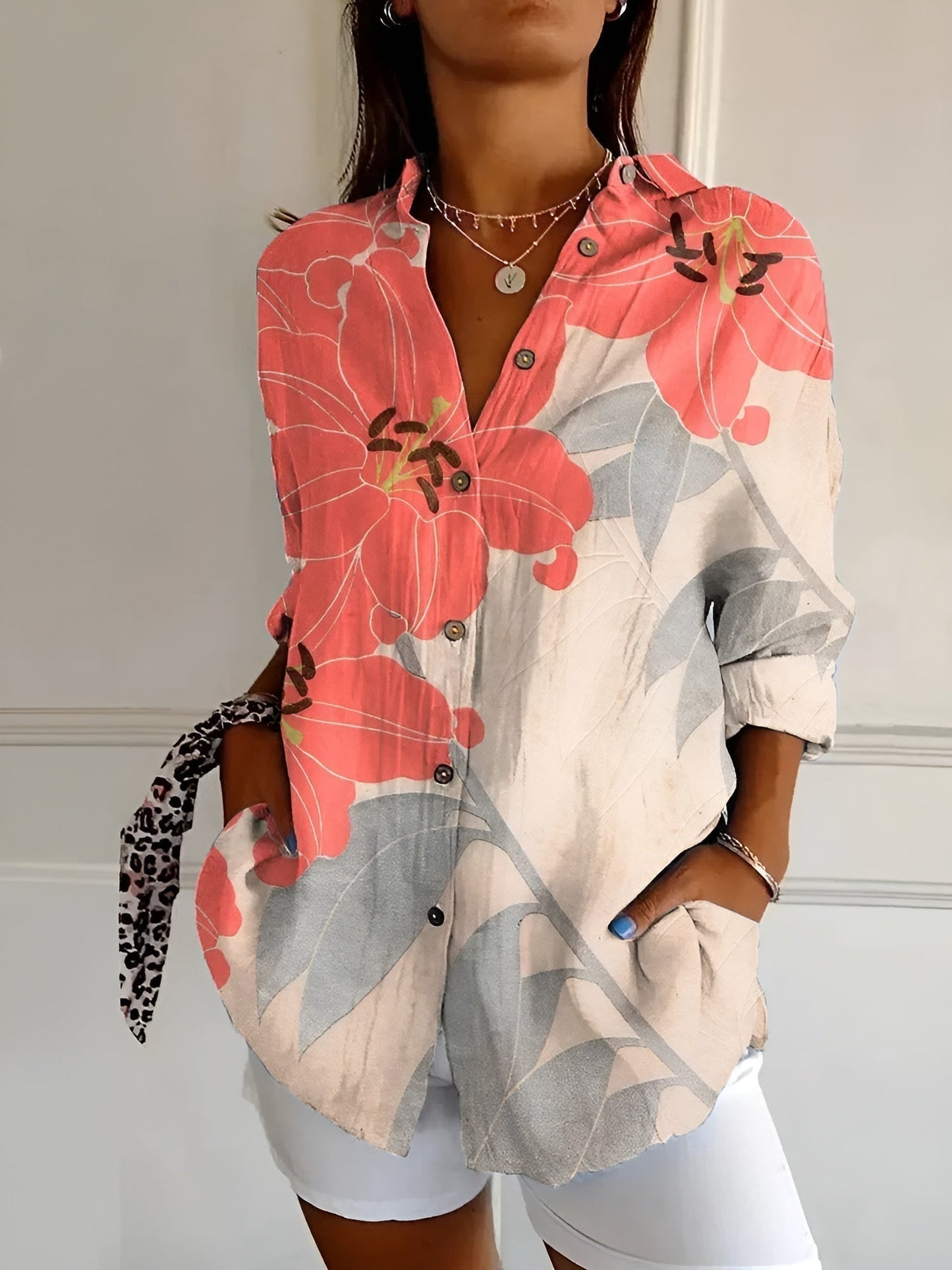 MELODIE™ – Chemise Boutonnée Florale Élégante