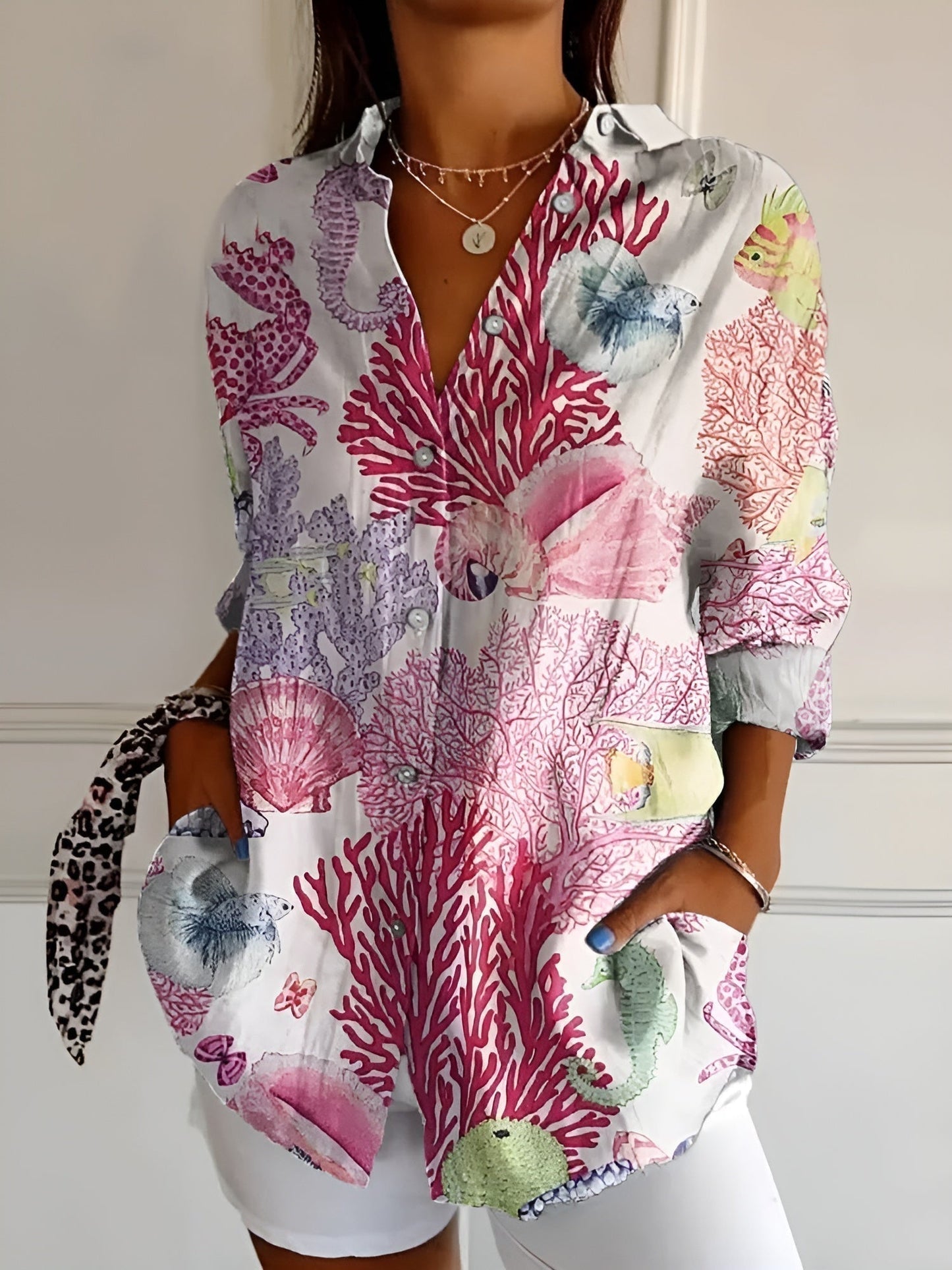 MELODIE™ – Chemise Boutonnée Florale Élégante