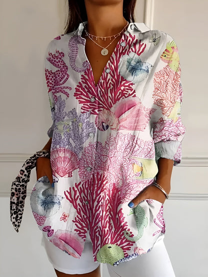 MELODIE™ – Chemise Boutonnée Florale Élégante